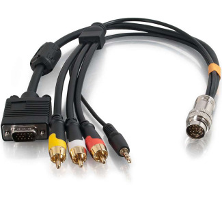 Cables 2 Go 6ft RapidRun VGA (HD15) + 3.5mm + Composite Video + Stereo Audio Flying Lead