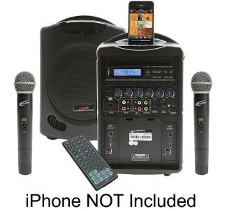 pa system with 2 microphones