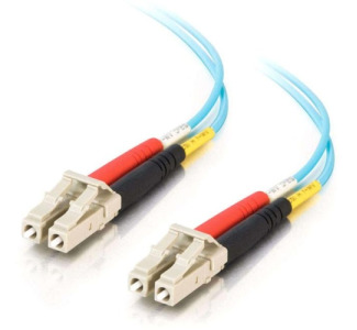 2m LC-LC 10Gb 50/125 OM3 Duplex Multimode PVC Fiber Optic Cable - Aqua