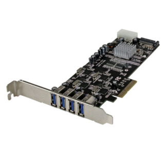 StarTech.com 4 Port PCI Express (PCIe) SuperSpeed USB 3.0 Card Adapter w/ 4 Dedicated 5Gbps Channels - UASP - SATA/LP4 Power