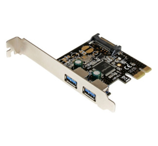 StarTech.com 2 Port PCI Express PCIe SuperSpeed USB 3.0 Controller Card w/ SATA Power