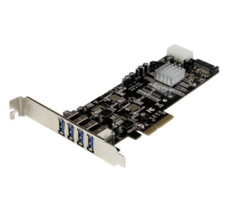 StarTech.com 4 Port Dual Bus PCI Express (PCIe) SuperSpeed USB 3.0 Card Adapter with UASP - SATA/LP4 Power