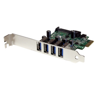 StarTech.com 4 Port PCI Express PCIe SuperSpeed USB 3.0 Controller Card Adapter with UASP - SATA Power