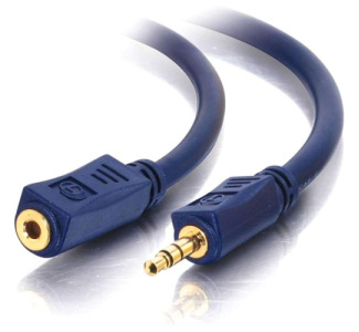 C2G 3ft Velocity 3.5mm M/F Stereo Audio Extension Cable