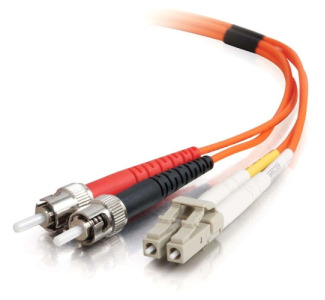 2m LC-ST 50/125 OM2 Duplex Multimode PVC Fiber Optic Cable - Orange