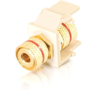 C2G Snap-In Red Banana Jack F/F Keystone Insert Module - Ivory