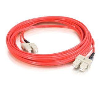 1m SC-SC 62.5/125 OM1 Duplex Multimode PVC Fiber Optic Cable - Red