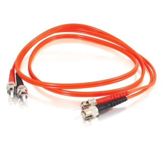 2m ST-ST 62.5/125 OM1 Duplex Multimode Fiber Optic Cable (TAA Compliant) - Orange