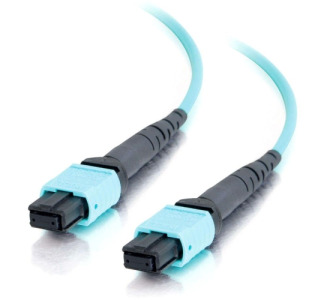 30m MTP 10Gb 50/125 OM3 Multimode PVC Fiber Optic Cable - Aqua