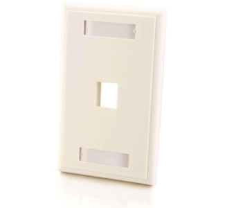 C2G 1-Port Single Gang Multimedia Keystone Wall Plate - White