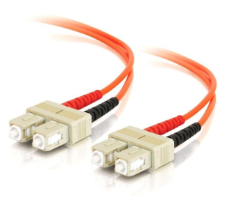 C2G 2m SC-SC 62.5/125 OM1 Duplex Multimode PVC Fiber Optic Cable (USA-Made) - Orange