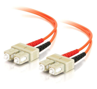 C2G 1m SC-SC 50/125 OM2 Duplex Multimode PVC Fiber Optic Cable (USA-Made) - Orange