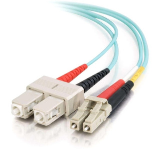 C2G 1m LC-SC 10Gb 50/125 OM3 Duplex Multimode Fiber Optic Cable (TAA Compliant) - Aqua