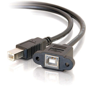 C2G 1ft Panel-Mount USB 2.0 B Female to B Male Cable