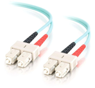 2m SC-SC 10Gb 50/125 OM3 Duplex Multimode PVC Fiber Optic Cable - Aqua