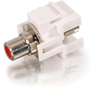 C2G Snap-In Red RCA F/F Keystone Insert Module - White