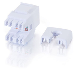 C2G 180° Cat6 RJ45 UTP Keystone Jack - White