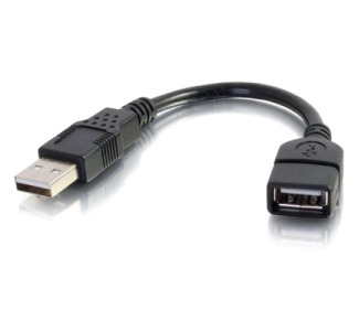 C2G 6 inch USB 2.0 A Male to A Female Extension Cable