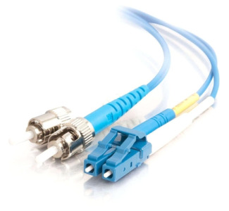 5m LC-ST 9/125 OS1 Duplex Singlemode PVC Fiber Optic Cable - Blue