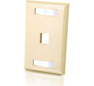 C2G 1-Port Single Gang Multimedia Keystone Wall Plate - Ivory