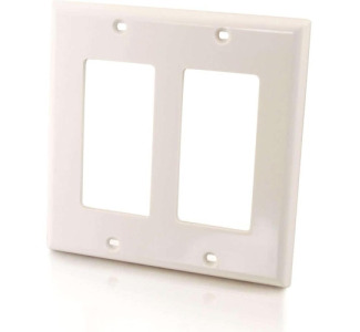 C2G Decora Style Double Gang Wall Plate - White