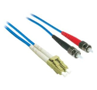10m LC-ST 62.5/125 OM1 Duplex Multimode PVC Fiber Optic Cable - Blue