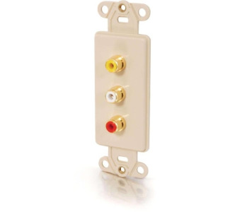 C2G Decora Style Gold Triple RCA Multimedia Insert - Ivory