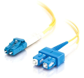 C2G 3m LC-SC 9/125 OS1 Duplex Singlemode PVC Fiber Optic Cable (USA-Made) - Yellow