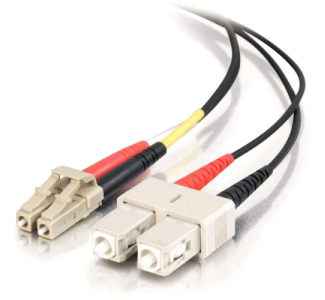 3m LC-SC 62.5/125 OM1 Duplex Multimode PVC Fiber Optic Cable - Black