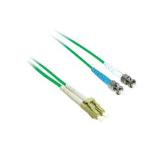 1m LC-ST 9/125 OS1 Duplex Singlemode PVC Fiber Optic Cable - Green