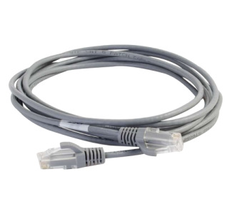 C2G 2.5ft Cat6 Snagless Unshielded (UTP) Slim Network Patch Cable - Gray