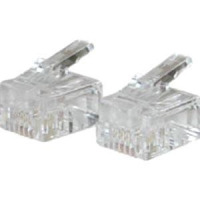 C2G 27561 RJ11 6X4 MODULAR PLUG FOR ROUND SOLID CABLE - 25PK