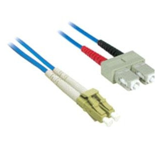2m LC-SC 62.5/125 OM1 Duplex Multimode Fiber Optic Cable (Plenum-Rated) - Blue
