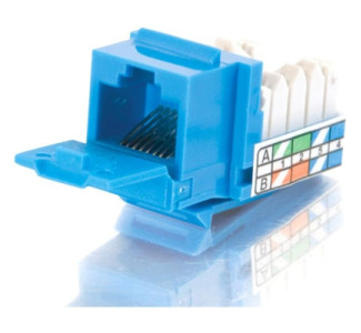 C2G 90? Cat5E RJ45 UTP Keystone Jack - Blue