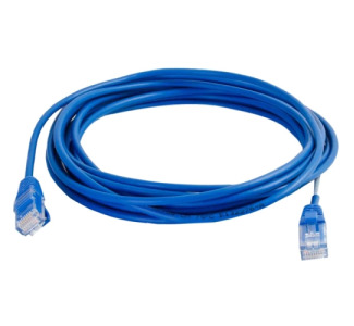 C2G 13ft Cat5e Snagless Unshielded (UTP) Slim Network Patch Cable - Blue