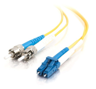 15m LC-ST 9/125 OS1 Duplex Singlemode PVC Fiber Optic Cable (LSZH) - Yellow