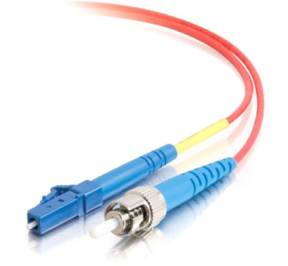 3m LC-ST 9/125 OS1 Simplex Singlemode Fiber Optic Cable (Plenum-Rated) - Red