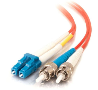 10m LC-ST 9/125 OS1 Duplex Singlemode PVC Fiber Optic Cable - Red