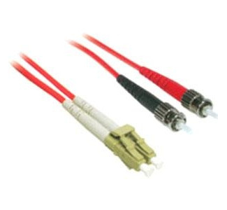 C2G 10m LC-ST 62.5/125 OM1 Duplex Multimode PVC Fiber Optic Cable - Red