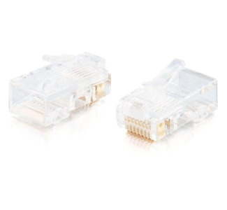 C2G RJ45 Cat5 8x8 Modular Plug for Flat Stranded Cable - 25pk