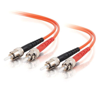 15m ST-ST 62.5/125 OM1 Duplex Multimode PVC Fiber Optic Cable - Orange