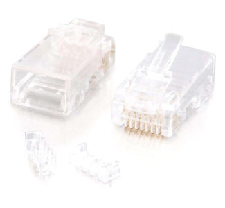 C2G RJ45 Cat5E Modular Plug (with Load Bar) for Round Solid/Stranded Cable - 10pk