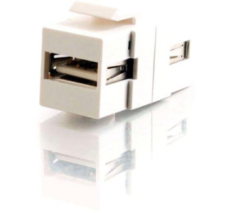 C2G Snap-In USB A/A Female Keystone Insert Module - White