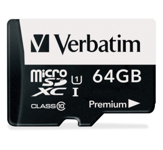Verbatim 64GB microSDXC Card (Class 10) w Adapter