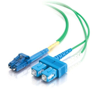 1m LC-SC 9/125 OS1 Duplex Singlemode PVC Fiber Optic Cable - Green