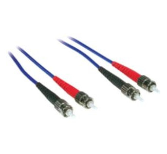 1m ST-ST 62.5/125 OM1 Duplex Multimode PVC Fiber Optic Cable - Blue