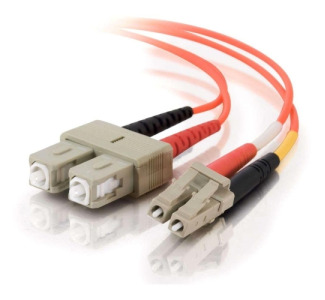 C2G 20m LC-SC 50/125 OM2 Duplex Multimode PVC Fiber Optic Cable (USA-Made) - Orange
