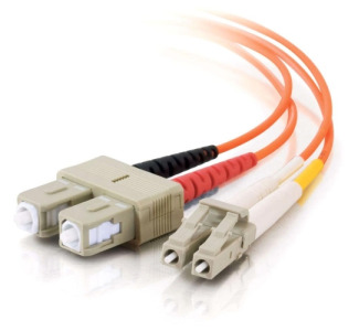 10m LC-SC 62.5/125 OM1 Duplex Multimode PVC Fiber Optic Cable (LSZH) - Orange