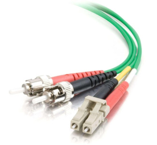 C2G 10m LC-ST 62.5/125 OM1 Duplex Multimode PVC Fiber Optic Cable - Green