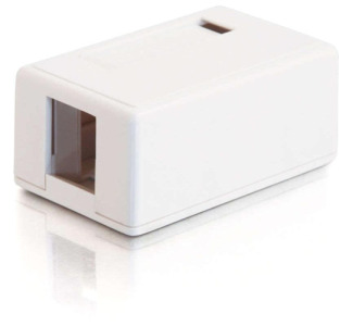 C2G 1-Port Keystone Jack Surface Mount Box - White